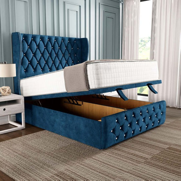 Monaco Ottoman Divan Bed - Blue Coniston