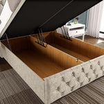 Monaco Ottoman Divan Bed - Cream Chenille