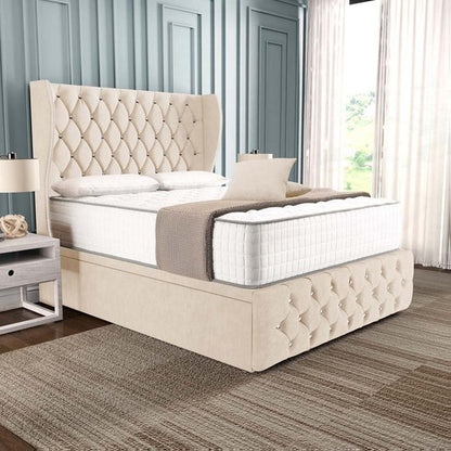 Monaco Ottoman Divan Bed - Cream Naples