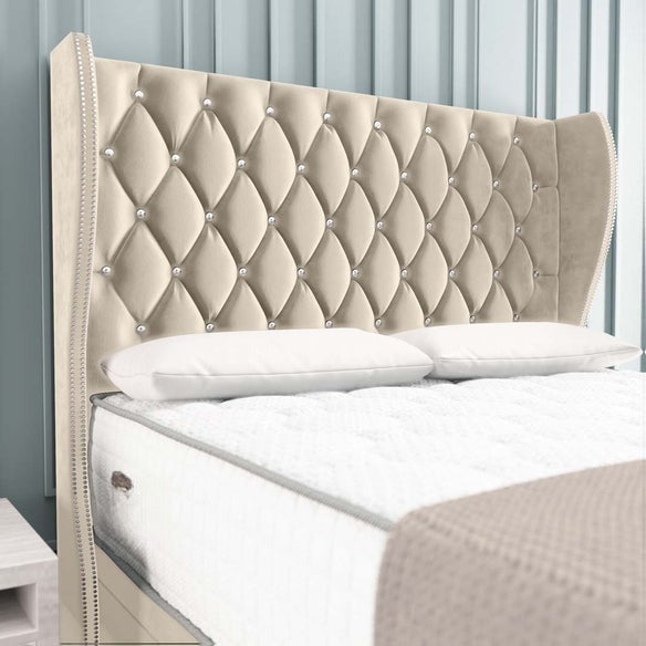 Monaco Ottoman Divan Bed - Cream Plush Velvet
