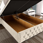 Monaco Ottoman Divan Bed - Cream Plush Velvet