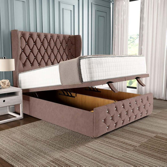 Monaco Ottoman Divan Bed - Mauve Naples