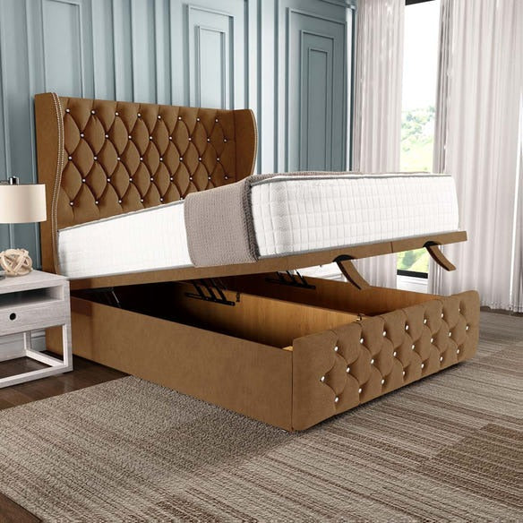 Monaco Ottoman Divan Bed - Mink Naples