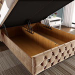 Monaco Ottoman Divan Bed - Mink Plush Velvet