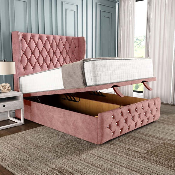Monaco Ottoman Divan Bed - Pink Coniston