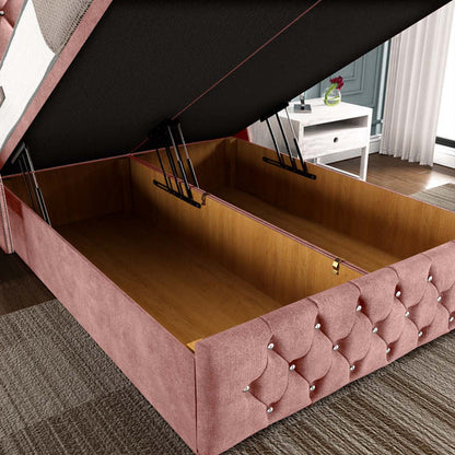 Monaco Ottoman Divan Bed - Pink Coniston