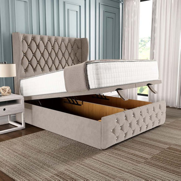 Monaco Ottoman Divan Bed - Seal Grey Naples