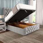 Monaco Ottoman Divan Bed - Silver Linoso