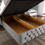 Monaco Ottoman Divan Bed - Silver Linoso