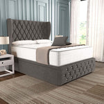 Monaco Ottoman Divan Bed - Slate Grey Naples