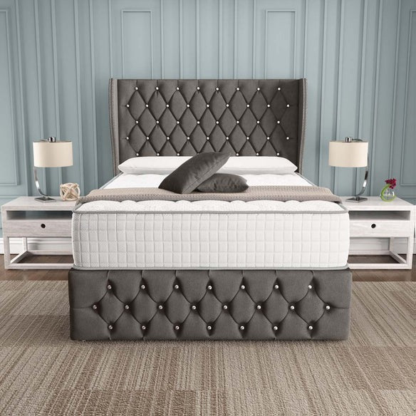 Monaco Ottoman Divan Bed - Slate Grey Naples