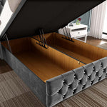 Monaco Ottoman Divan Bed - Steel Plush Velvet