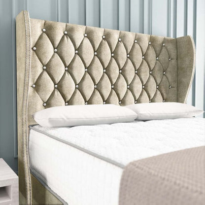 Monaco Wingback Divan Bed - Almond Coniston