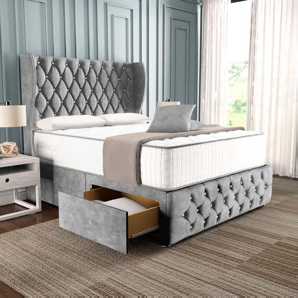 Monaco Wingback Divan Bed - Armour Coniston