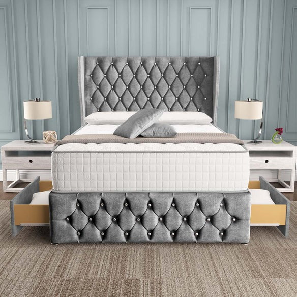 Monaco Wingback Divan Bed - Armour Coniston