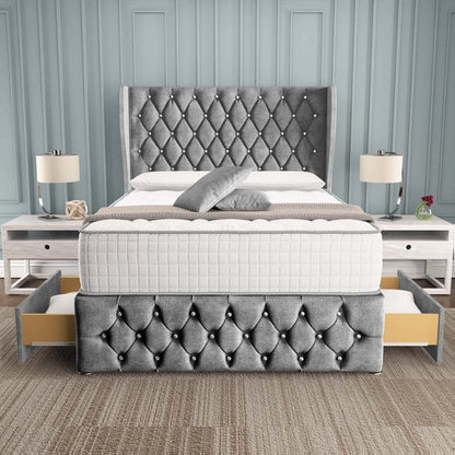 Monaco Wingback Divan Bed - Armour Coniston