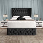 Monaco Wingback Divan Bed - Black Naples