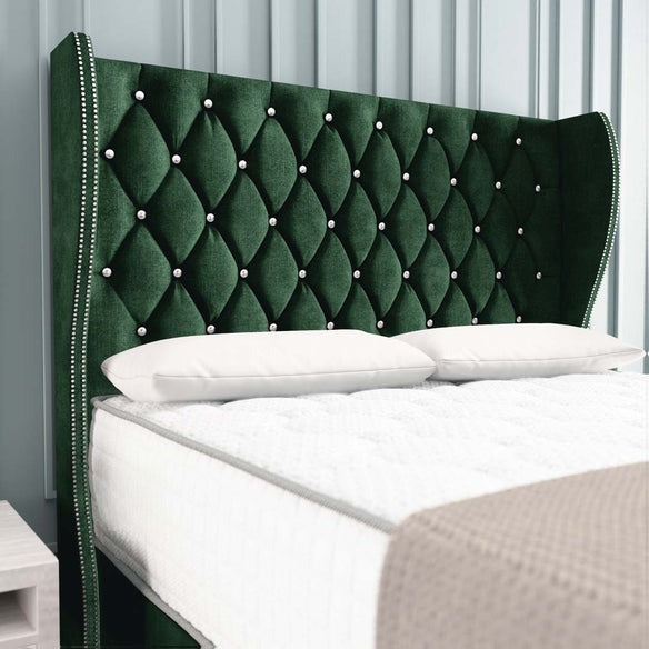 Monaco Wingback Divan Bed - Emerald Coniston