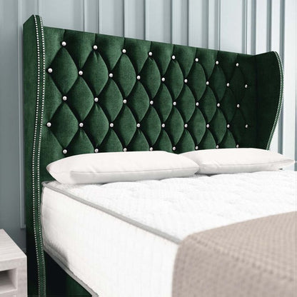 Monaco Wingback Divan Bed - Emerald Coniston