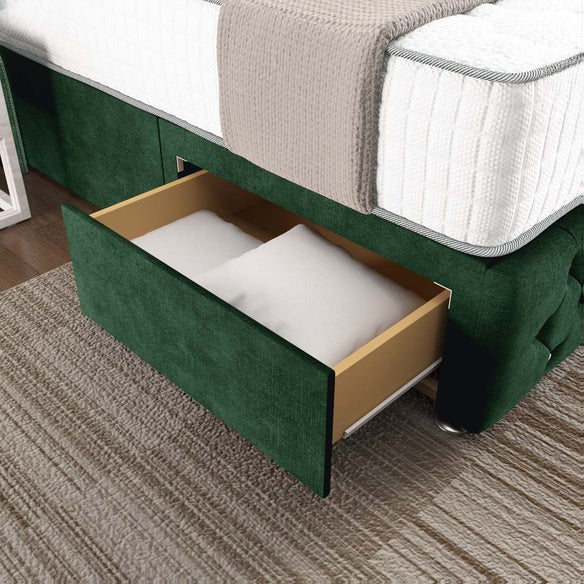Monaco Wingback Divan Bed - Emerald Coniston