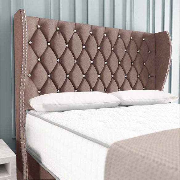Monaco Wingback Divan Bed - Mauve Naples