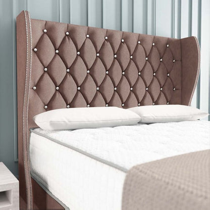Monaco Wingback Divan Bed - Mauve Naples