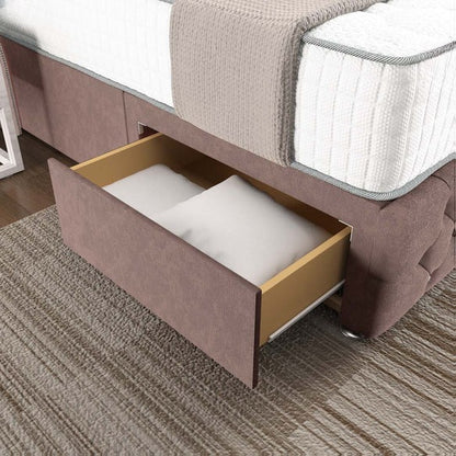 Monaco Wingback Divan Bed - Mauve Naples