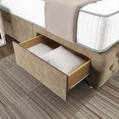 Monaco Wingback Divan Bed - Mink Coniston