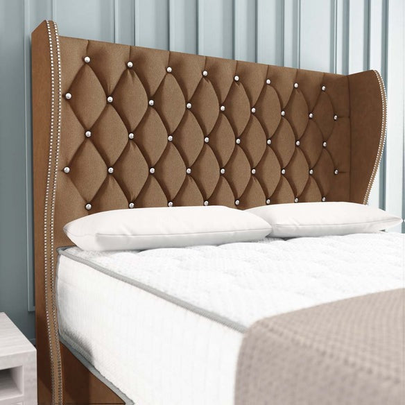 Monaco Wingback Divan Bed - Mink Naples