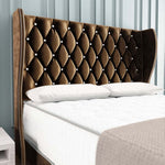 Monaco Wingback Divan Bed - Mocca Plush Velvet