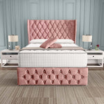 Monaco Wingback Divan Bed - Pink Coniston