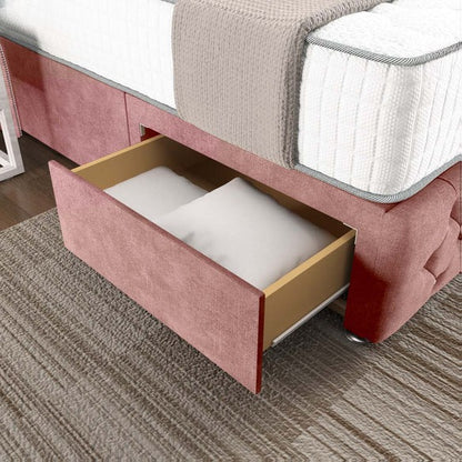 Monaco Wingback Divan Bed - Pink Coniston