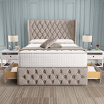 Monaco Wingback Divan Bed - Seal Grey Naples