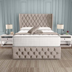 Monaco Wingback Divan Bed - Seal Grey Naples