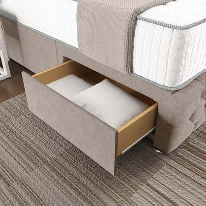 Monaco Wingback Divan Bed - Seal Grey Naples