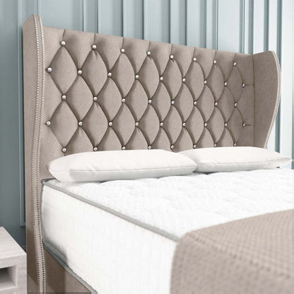Monaco Wingback Divan Bed - Seal Grey Naples