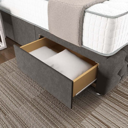 Monaco Wingback Divan Bed - Slate Grey Naples