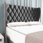 Monaco Wingback Divan Bed - Steel Plush Velvet