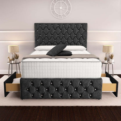 Moscow Divan Bed - Black Chenille