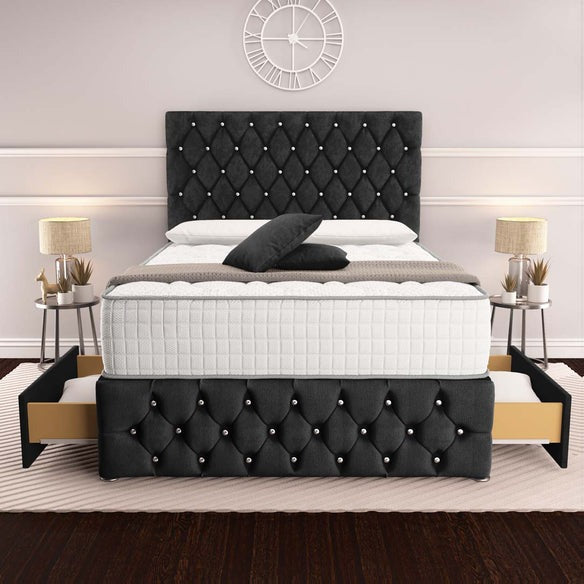Moscow Divan Bed - Black Naples