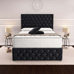 Moscow Divan Bed - Black Plush Velvet