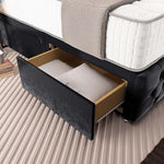Moscow Divan Bed - Black Plush Velvet