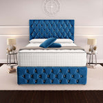 Moscow Divan Bed - Blue Plush Velvet