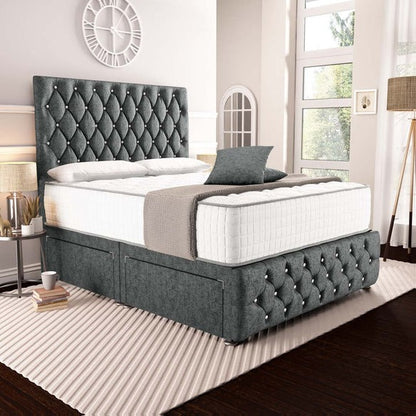 Moscow Divan Bed - Charcoal Chenille