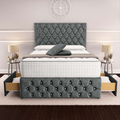 Moscow Divan Bed - Charcoal Chenille