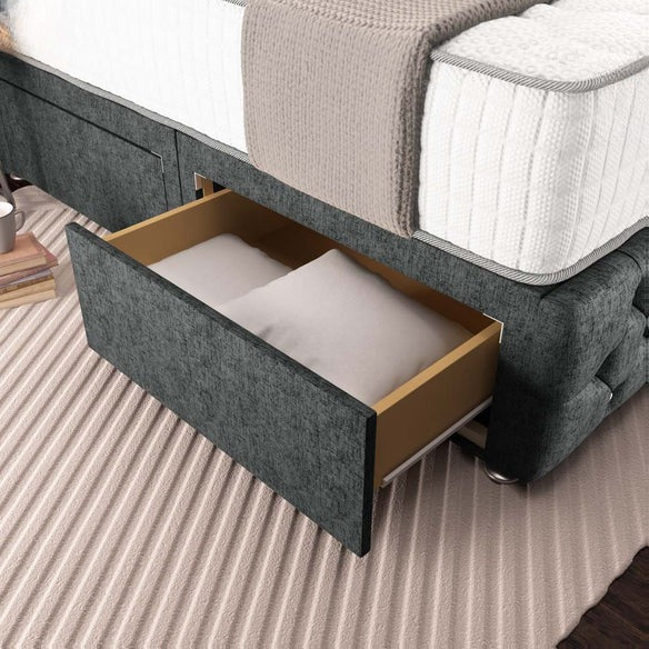 Moscow Divan Bed - Charcoal Chenille