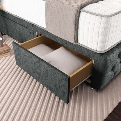 Moscow Divan Bed - Charcoal Chenille