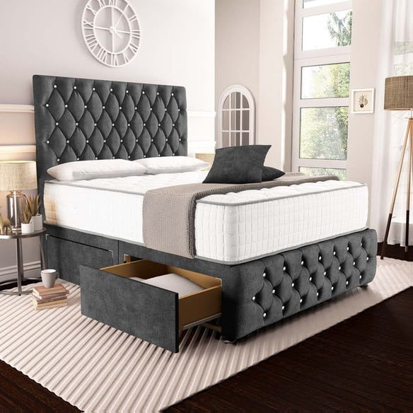 Moscow Divan Bed - Charcoal Coniston