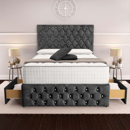 Moscow Divan Bed - Charcoal Coniston