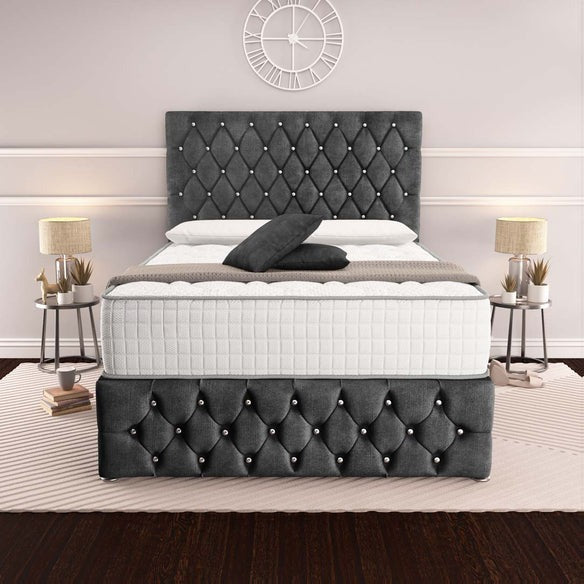 Moscow Divan Bed - Charcoal Coniston